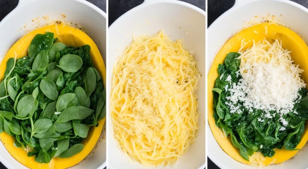 Itaian Chicken Alfredo Stuffed Spaghetti Squash