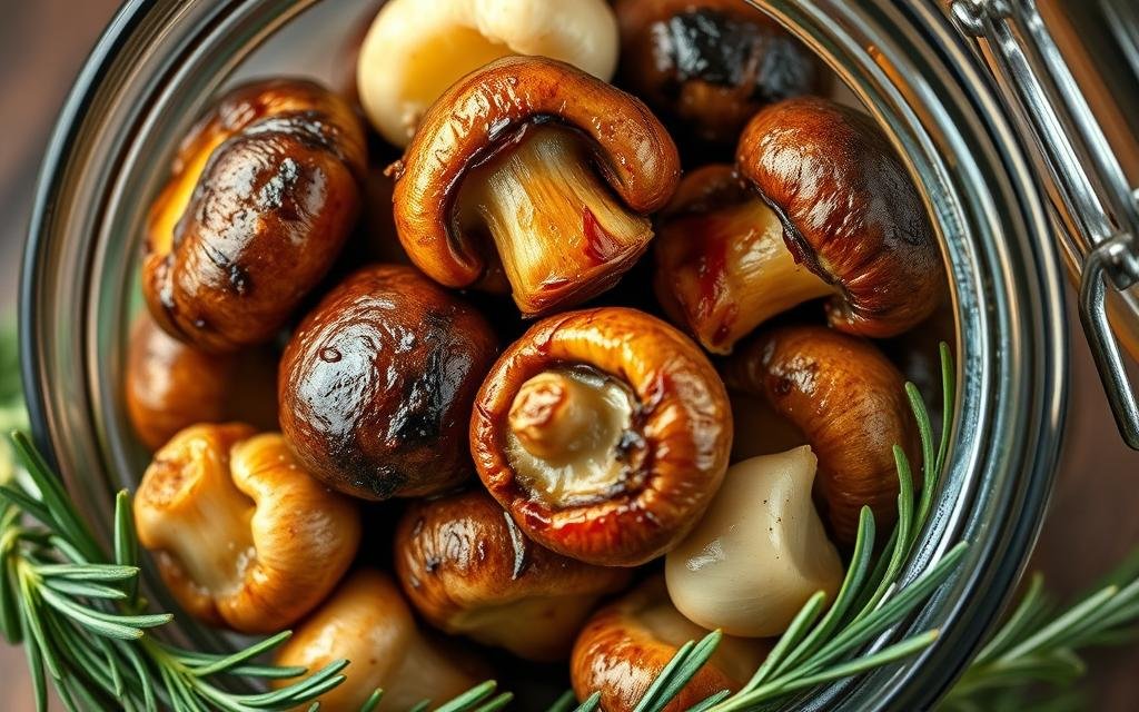 Garlic marinated mushrooms