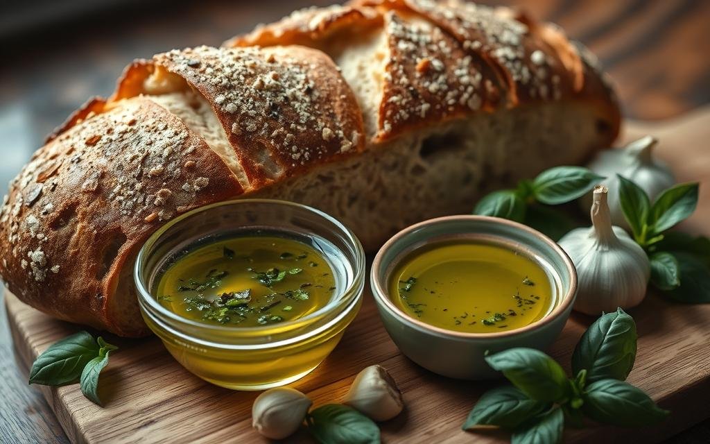 Crusty bread for Italian dipping oil